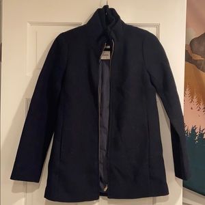 J crew Navy wool coat size 00 NEW